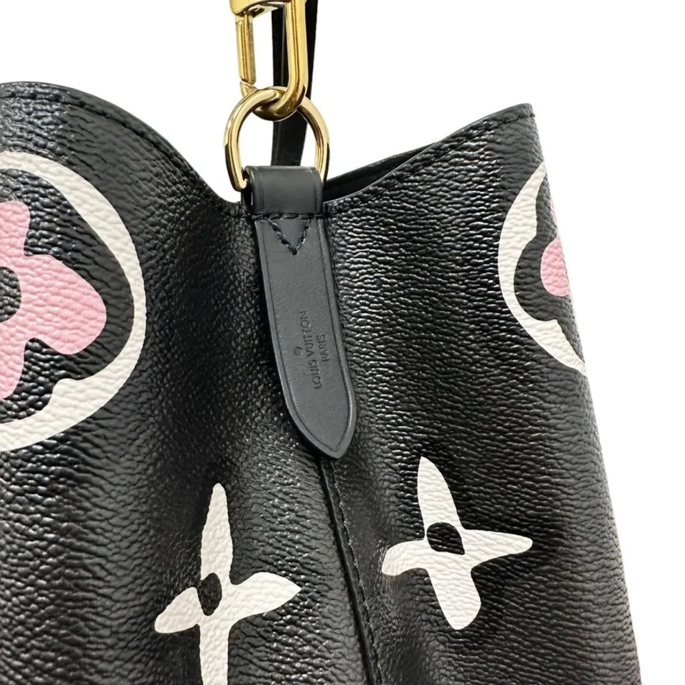 Louis Vuitton Neo Noe Black Bucket Bag Wild at Heart Giant Monogram MK Leopard - Picture 6 of 11